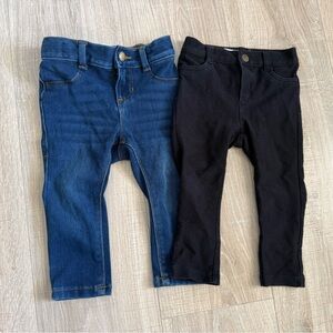 Old Navy Blue and Black Jeans Classic Denim Bottoms - 2 pairs (24M)